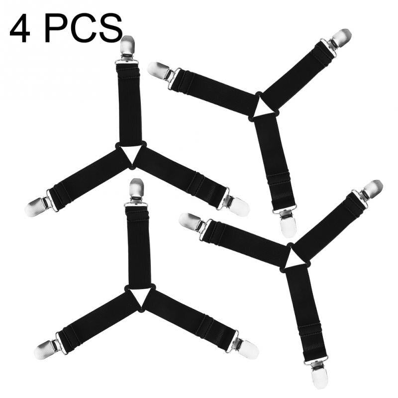Sengetøjsclips – Justerbare stropper til fastgørelse af lagner (4 stk.)