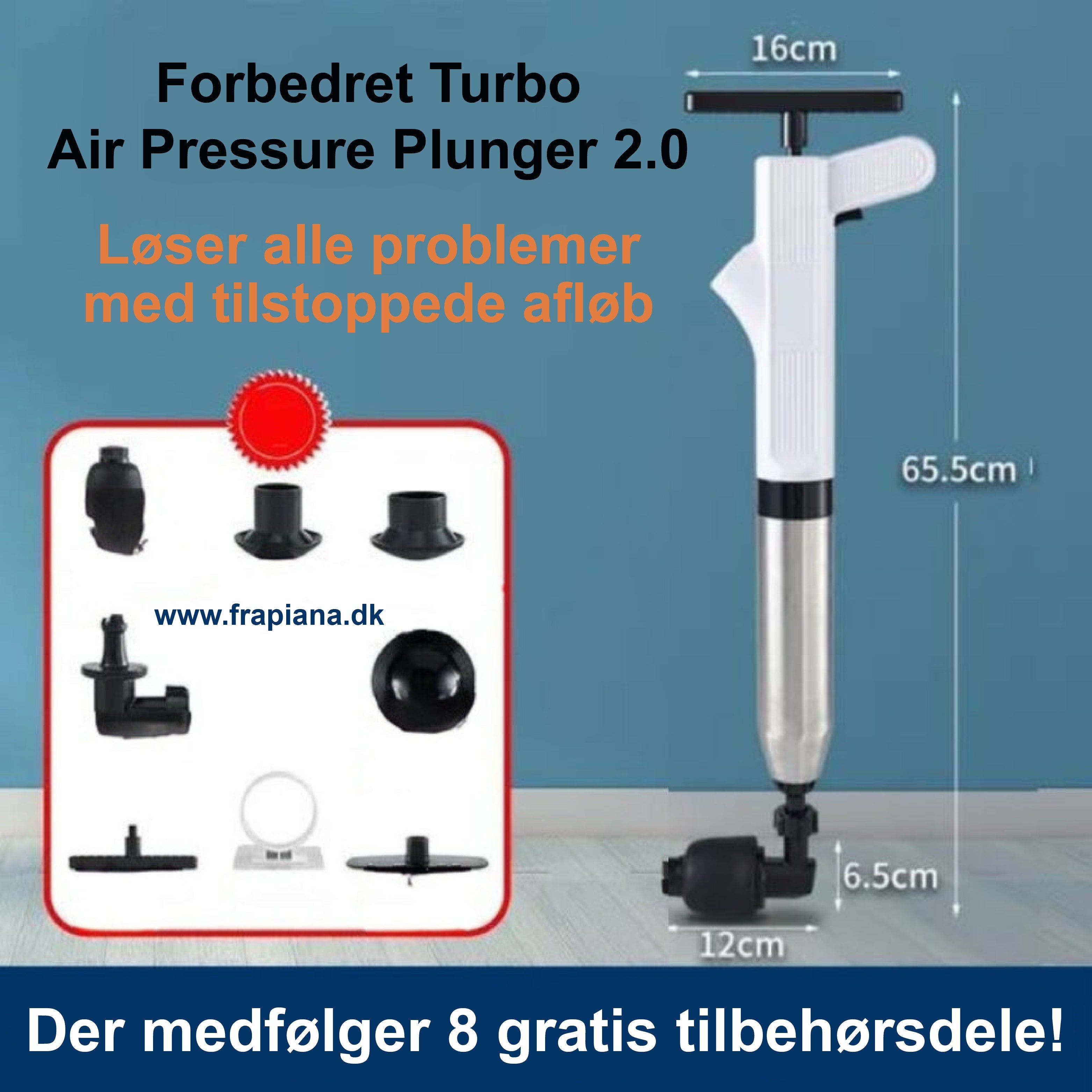 Improved Turbo Air Pressure Plunger 2.0™ - Renser alle tilstoppede afløb!