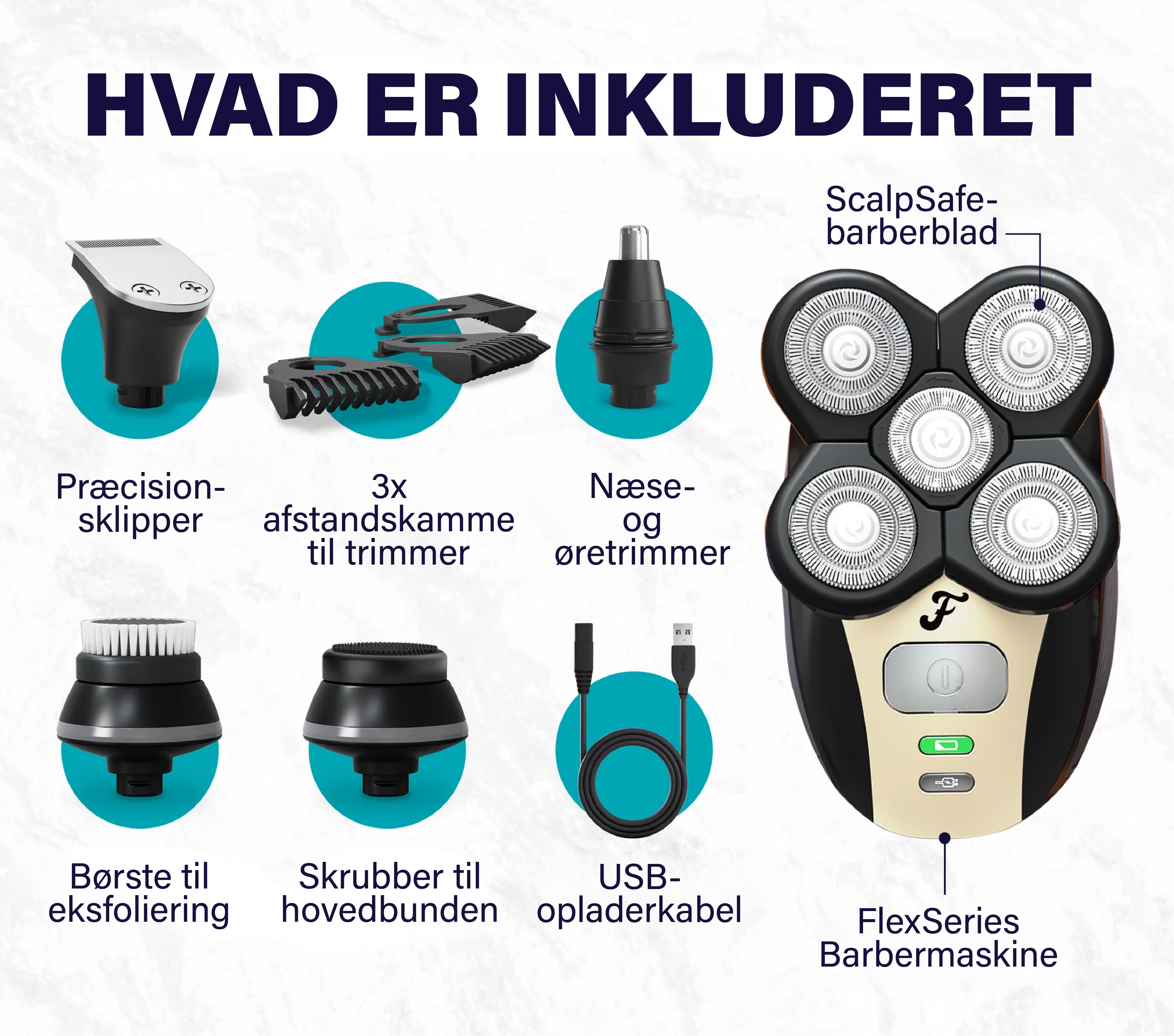 FlexSeries® Pro: Barbermaskine til hovedet