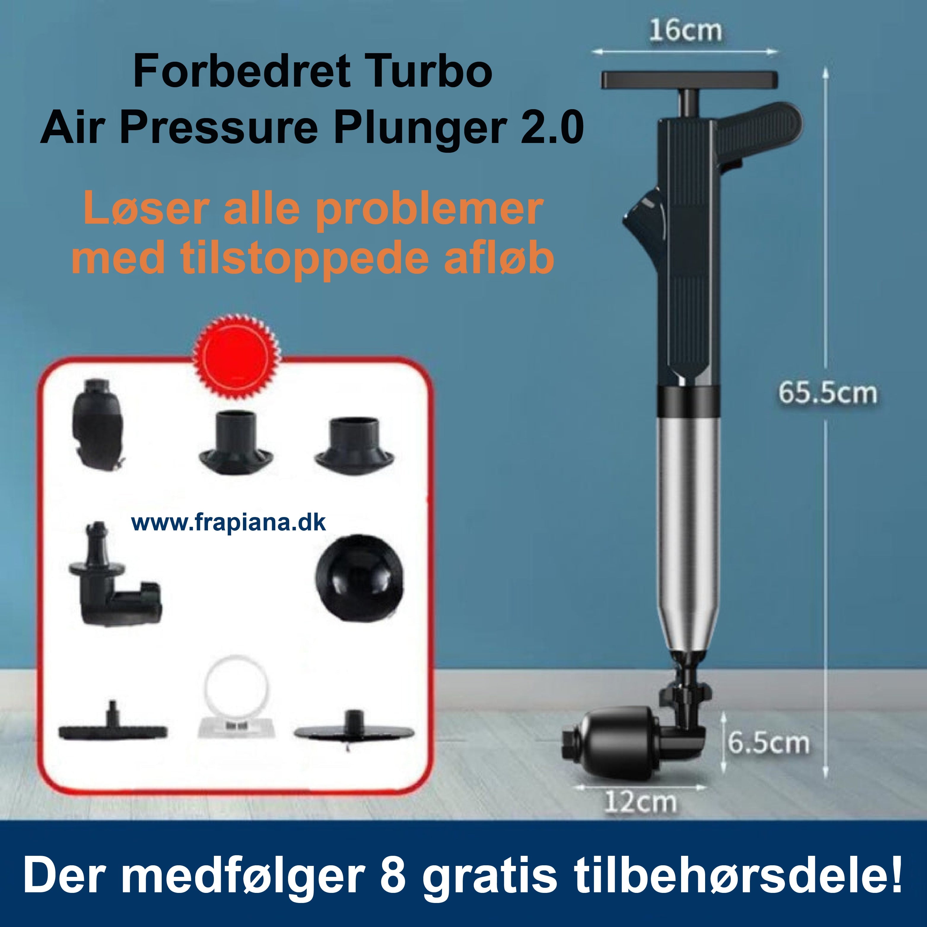 Improved Turbo Air Pressure Plunger 2.0™ - Renser alle tilstoppede afløb!